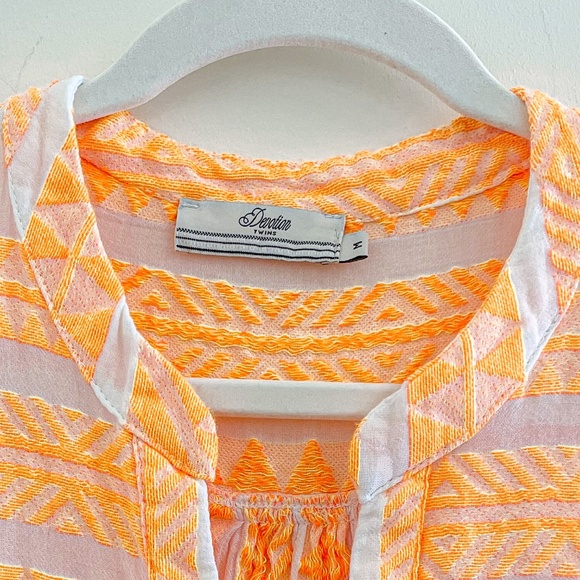 Devotion Twins Embroidered Ella Tunic Dress in Neon Orange M - Picture 4 of 8